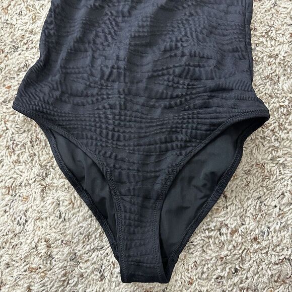 Aerie Real Good One Piece Full Coverage Halter Tie Neck Swimsuit Shelf Bra XXS - Picture 6 of 11